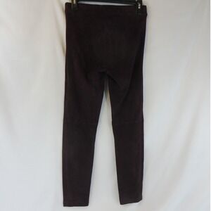 Elie Tahari Womens 100% Lamb Suede Leggings Purple Slim Fit Pants E93GS206 Small